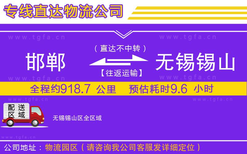 邯鄲到無錫錫山區(qū)物流公司