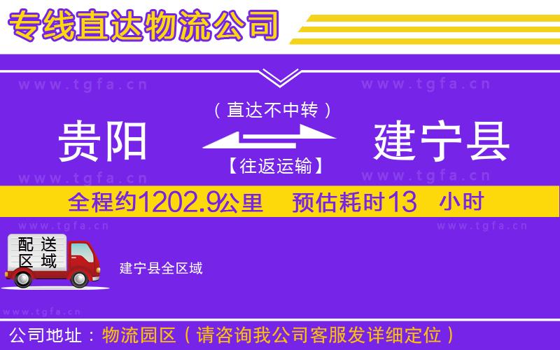 貴陽到建寧縣物流專線