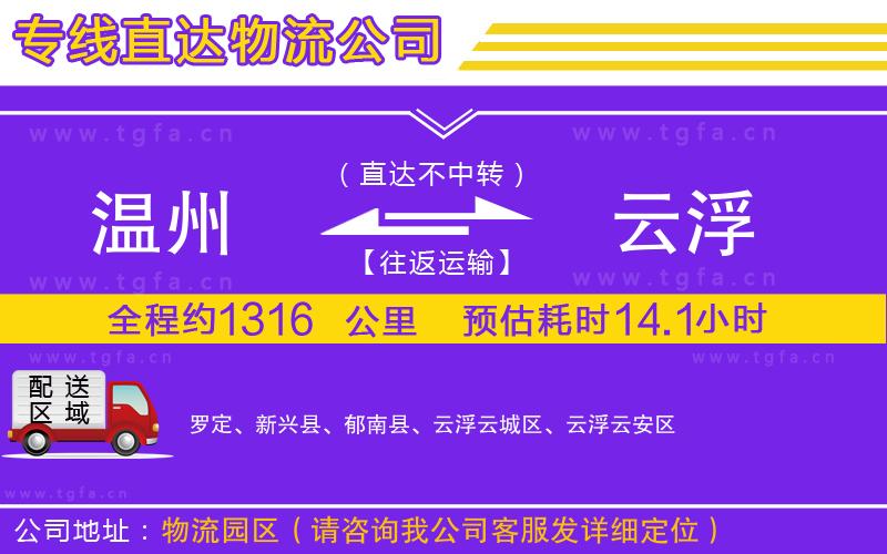 溫州到云浮物流專線