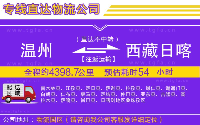 溫州到西藏日喀則地區(qū)物流專線