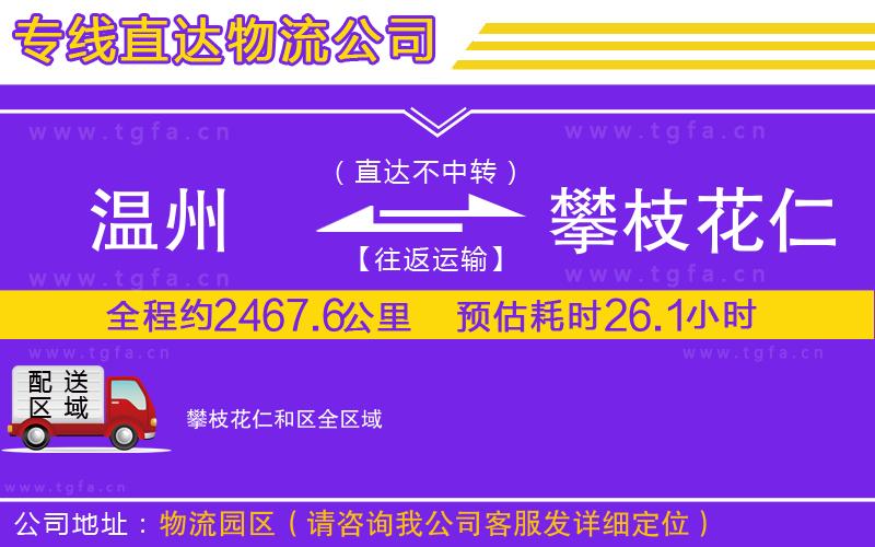 溫州到攀枝花仁和區(qū)物流專線