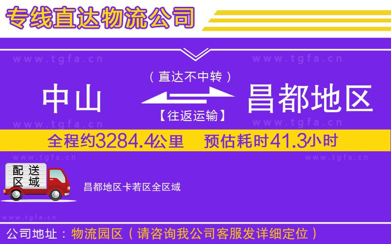 中山到昌都地區(qū)卡若區(qū)物流專線