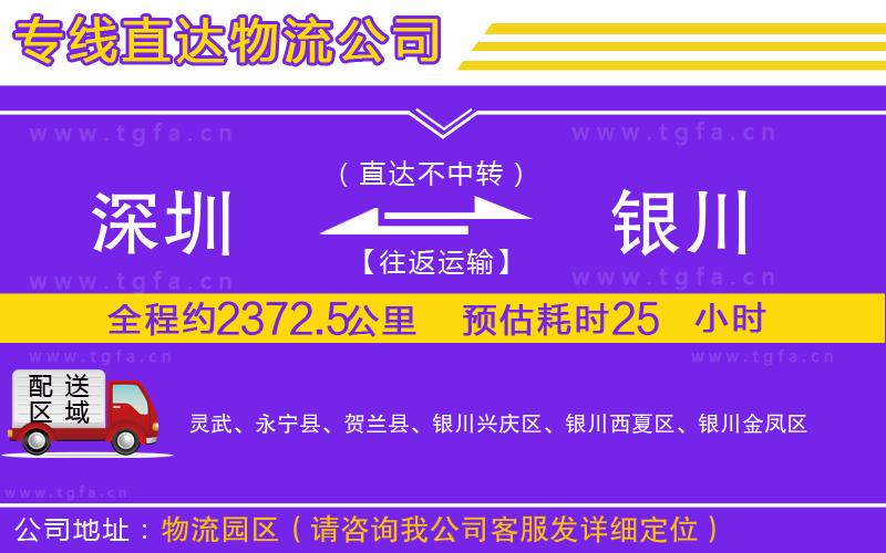 深圳到銀川物流專線