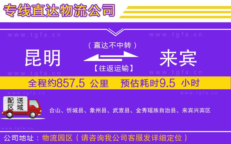 昆明到來賓物流公司