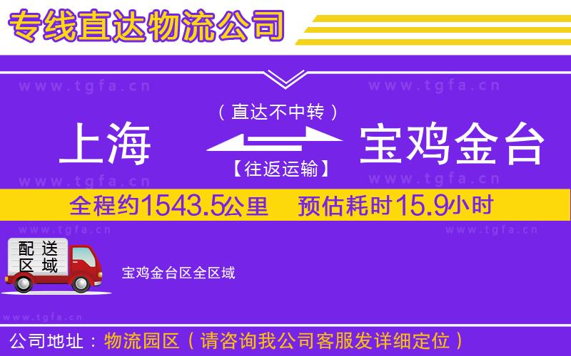 上海到寶雞金臺區(qū)物流專線