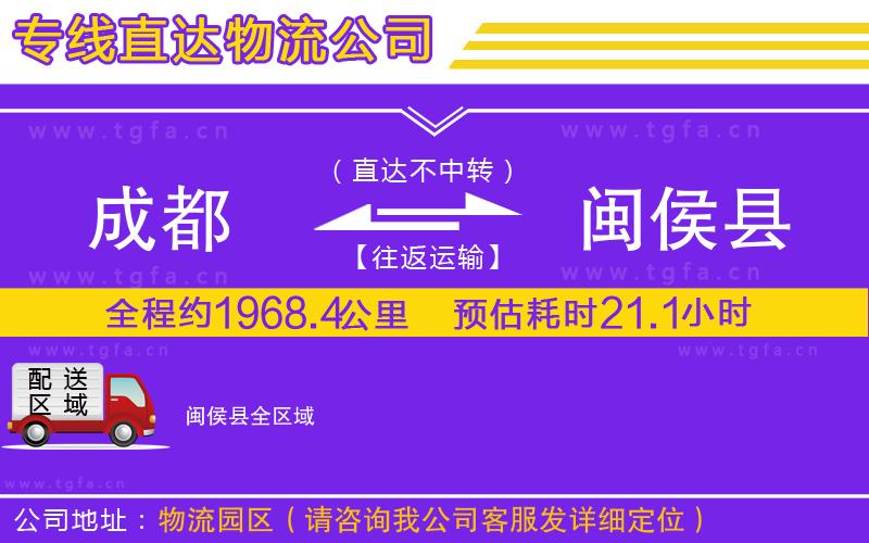 成都到閩侯縣物流專線