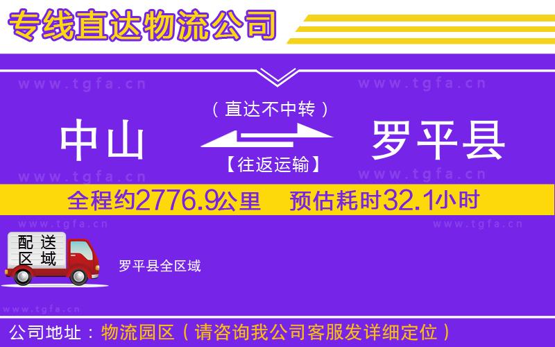 中山到羅平縣物流專線