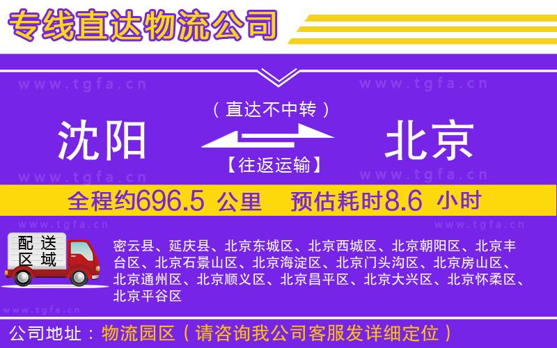 沈陽到北京物流公司