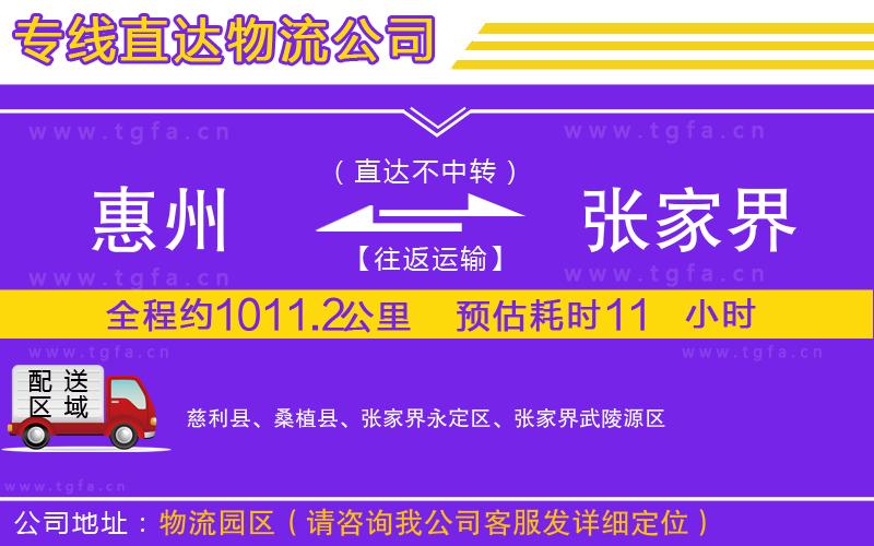 惠州到張家界物流公司