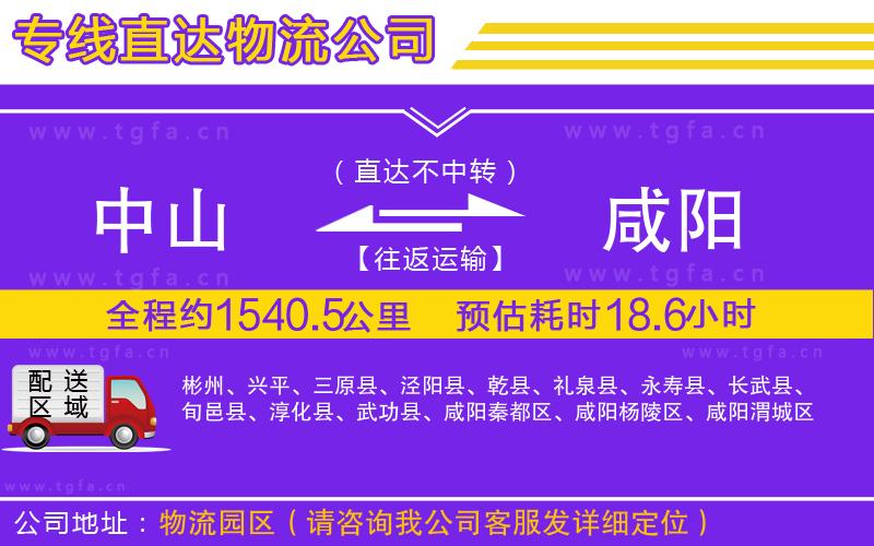 中山到咸陽(yáng)物流專線