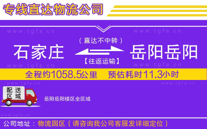 石家莊到岳陽岳陽樓區(qū)物流專線