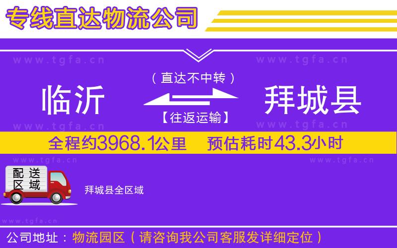 臨沂到拜城縣物流公司