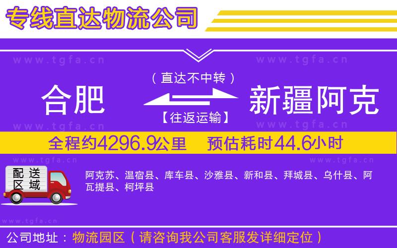 合肥到新疆阿克蘇地區(qū)物流專線