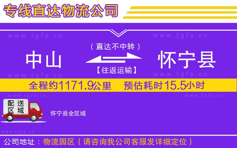 中山到懷寧縣物流專線