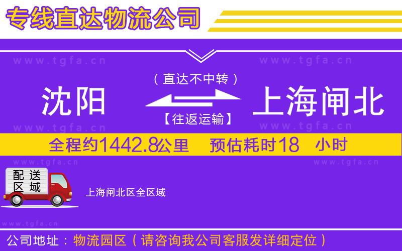 沈陽到上海閘北區(qū)物流專線