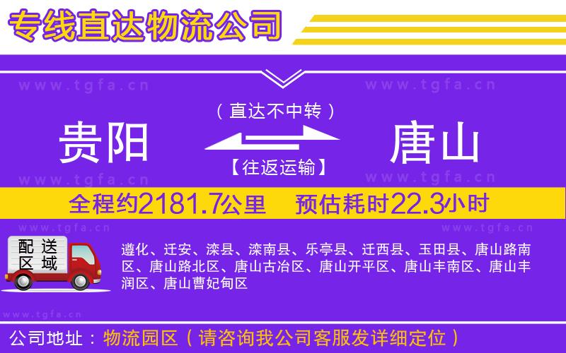 貴陽到唐山物流專線