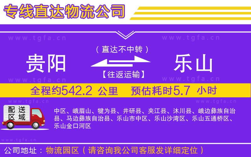 貴陽到樂山物流專線