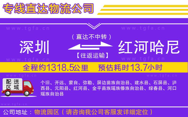深圳到紅河哈尼族彝族自治州物流公司