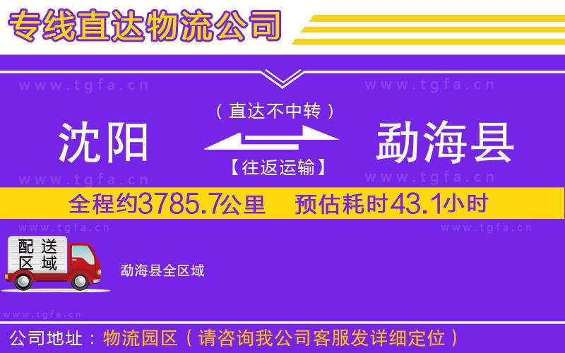 沈陽到勐海縣物流專線