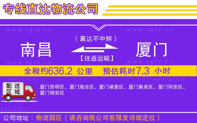 南昌到廈門物流公司