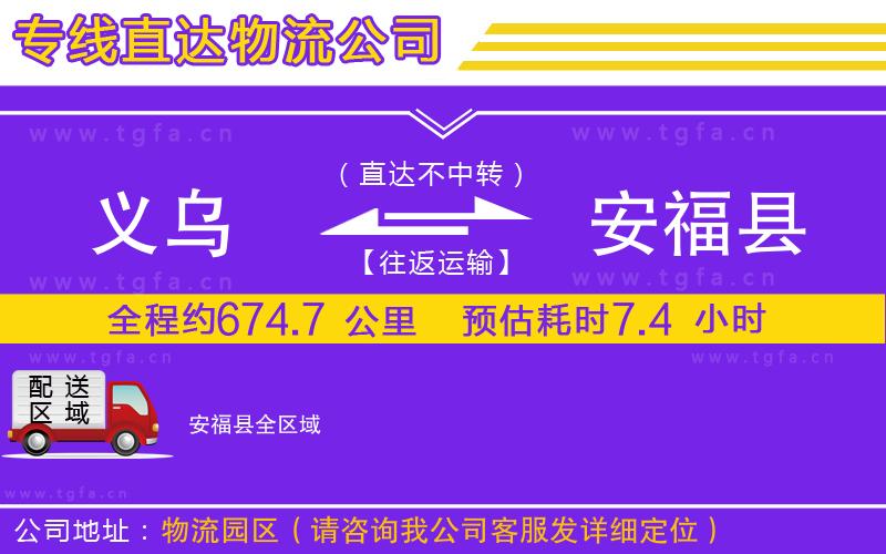 義烏到安福縣物流專線