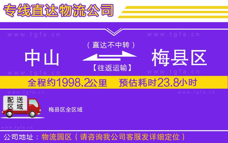中山到梅縣區(qū)物流專線