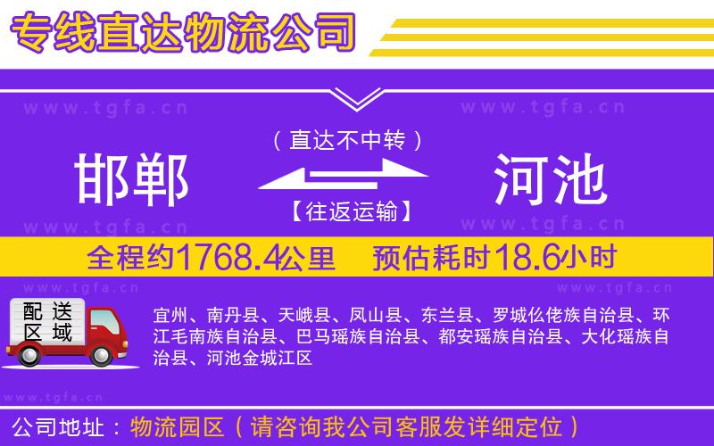 邯鄲到河池物流專線