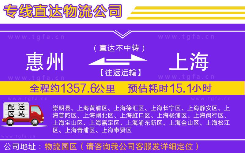 惠州到上海物流專(zhuān)線(xiàn)