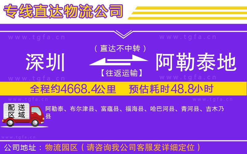 深圳到阿勒泰地區(qū)物流專線