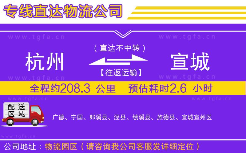 杭州到宣城物流專線