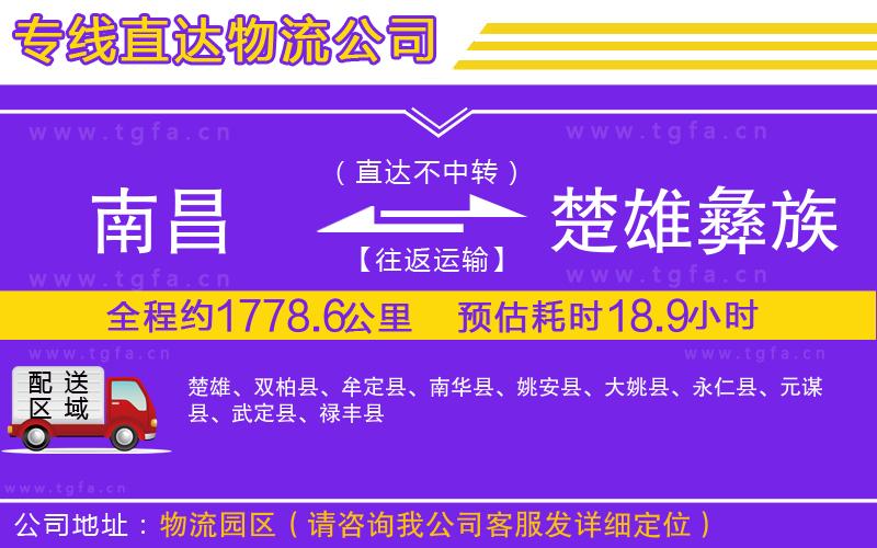 南昌到楚雄彝族自治州物流專線