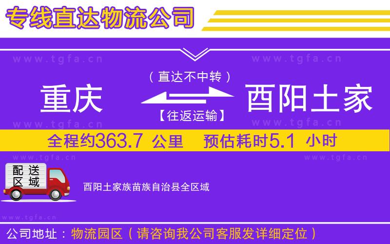重慶到酉陽土家族苗族自治縣物流公司