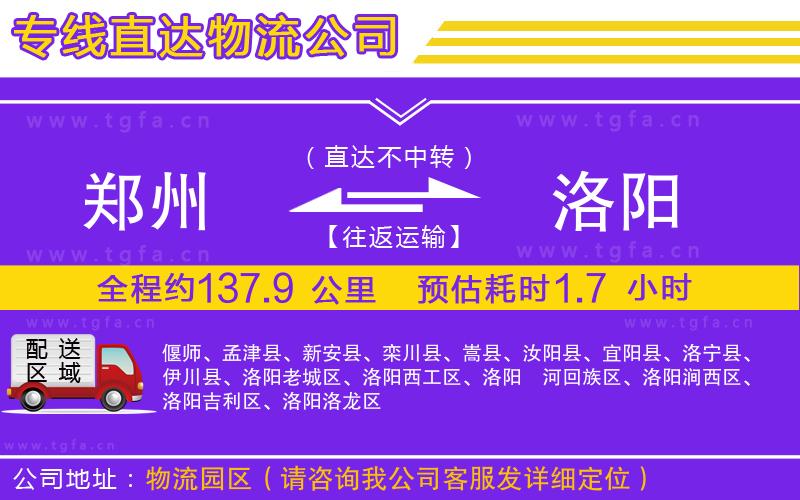 鄭州到洛陽物流專線
